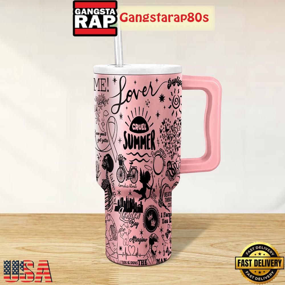 Taylor Swift Iconic Playlist Tumbler Cup 40oz