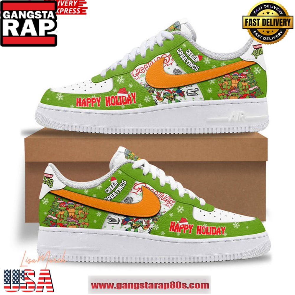 Teenage Mutant Ninja Turtles Happy Holiday Limited Edition Air Force 1 Running Sneakers Teenage Mutant Ninja Turtles Happy Holiday Limited Edition Air Force 1 Running Sneakers