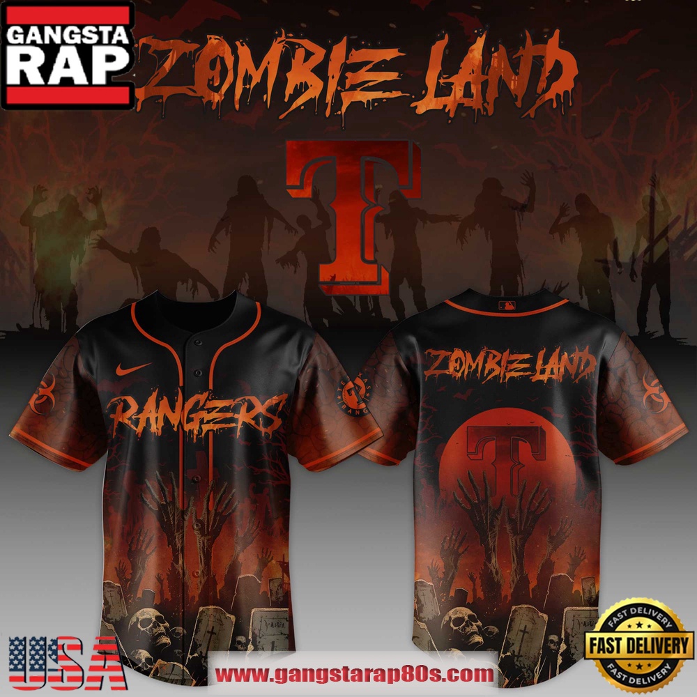 Texas Rangers MLB x Zombie Land Unique Design Baseball Jersey