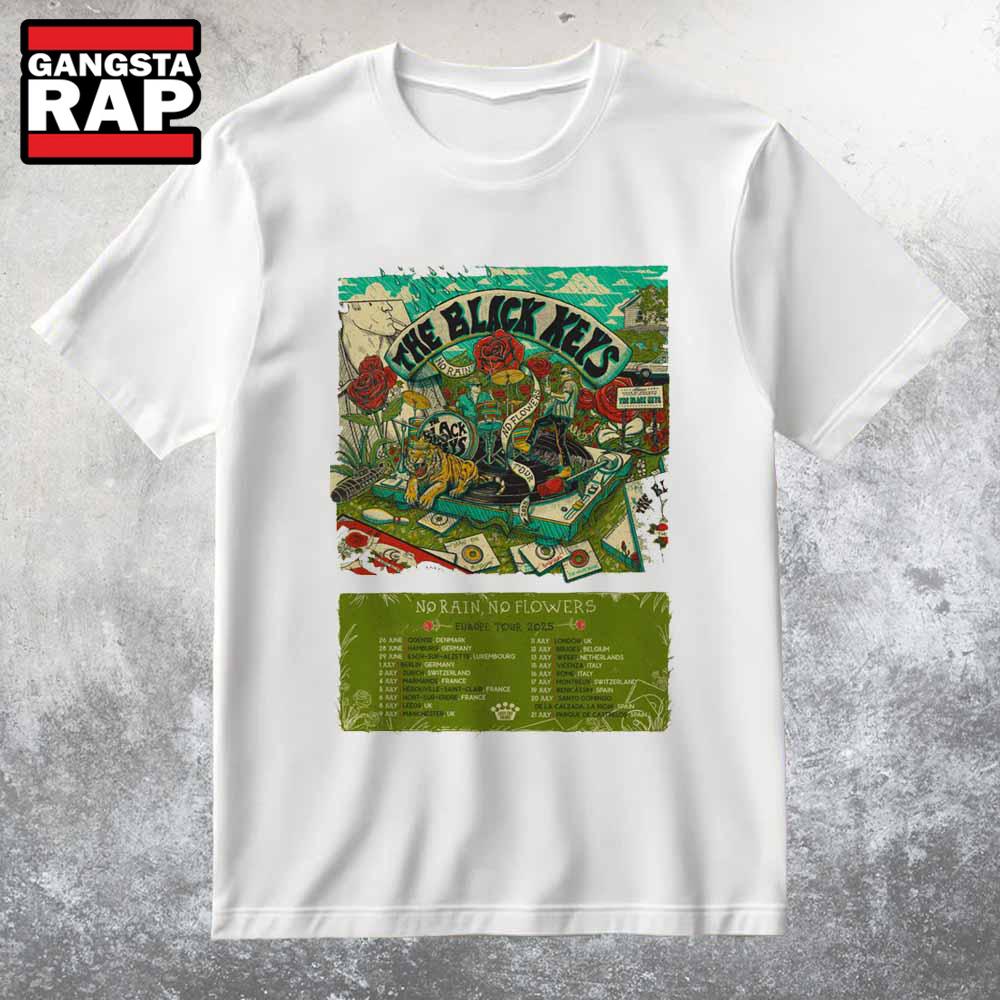 The Black Keys 2025 No Rain No Flowers EU Tour T Shirt