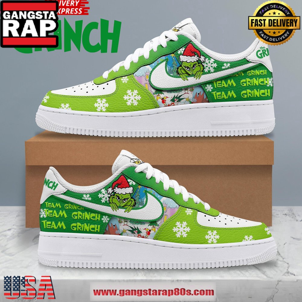 The Grinch Christmas Holiday Limited Edition Air Force 1 Running Sneakers