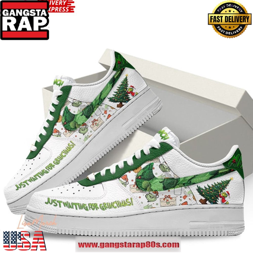 The Grinch Don’t Be a Grinch Limited Edition Air Force 1 Sneakers Shoes The Grinch Don’t Be a Grinch Limited Edition Air Force 1 Sneakers Shoes