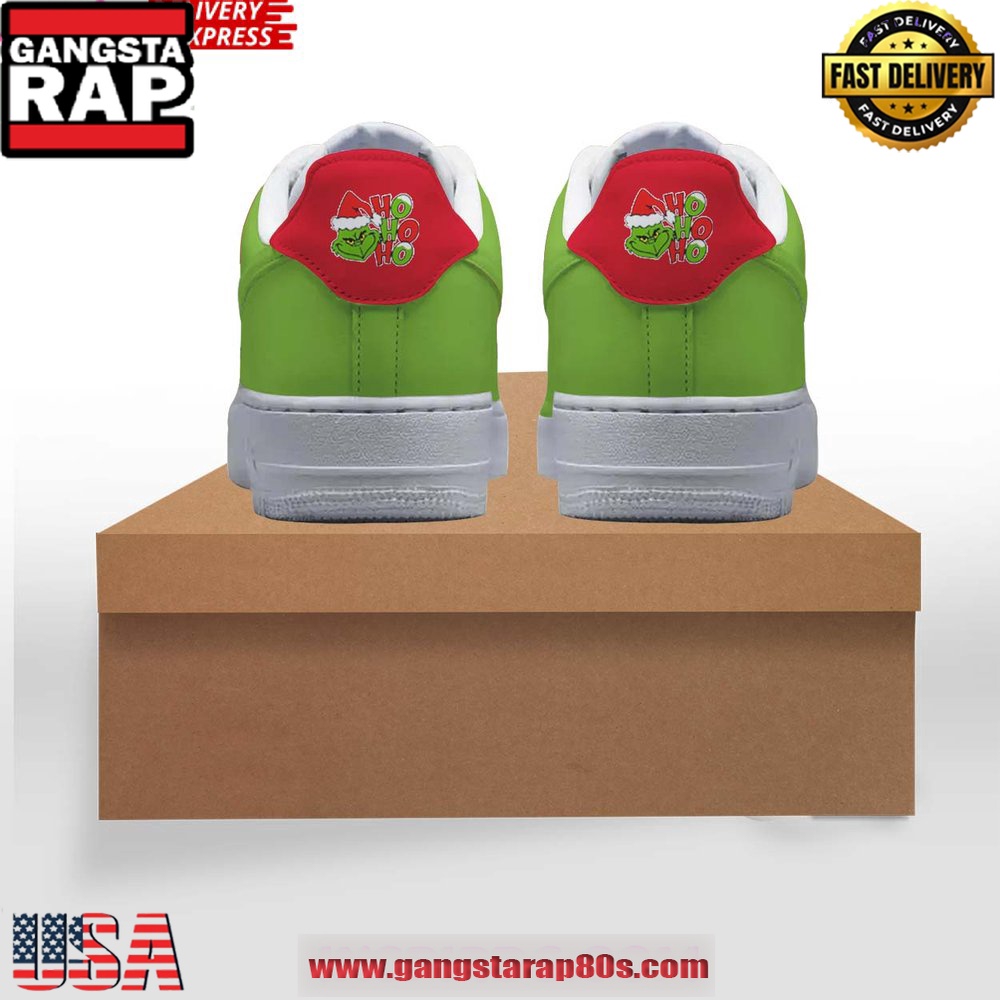 The Grinch Feeling Extra Grinchy Christmas Air Force 1 Running Sneakers Shoes The Grinch Feeling Extra Grinchy Christmas Air Force 1 Running Sneakers Shoes