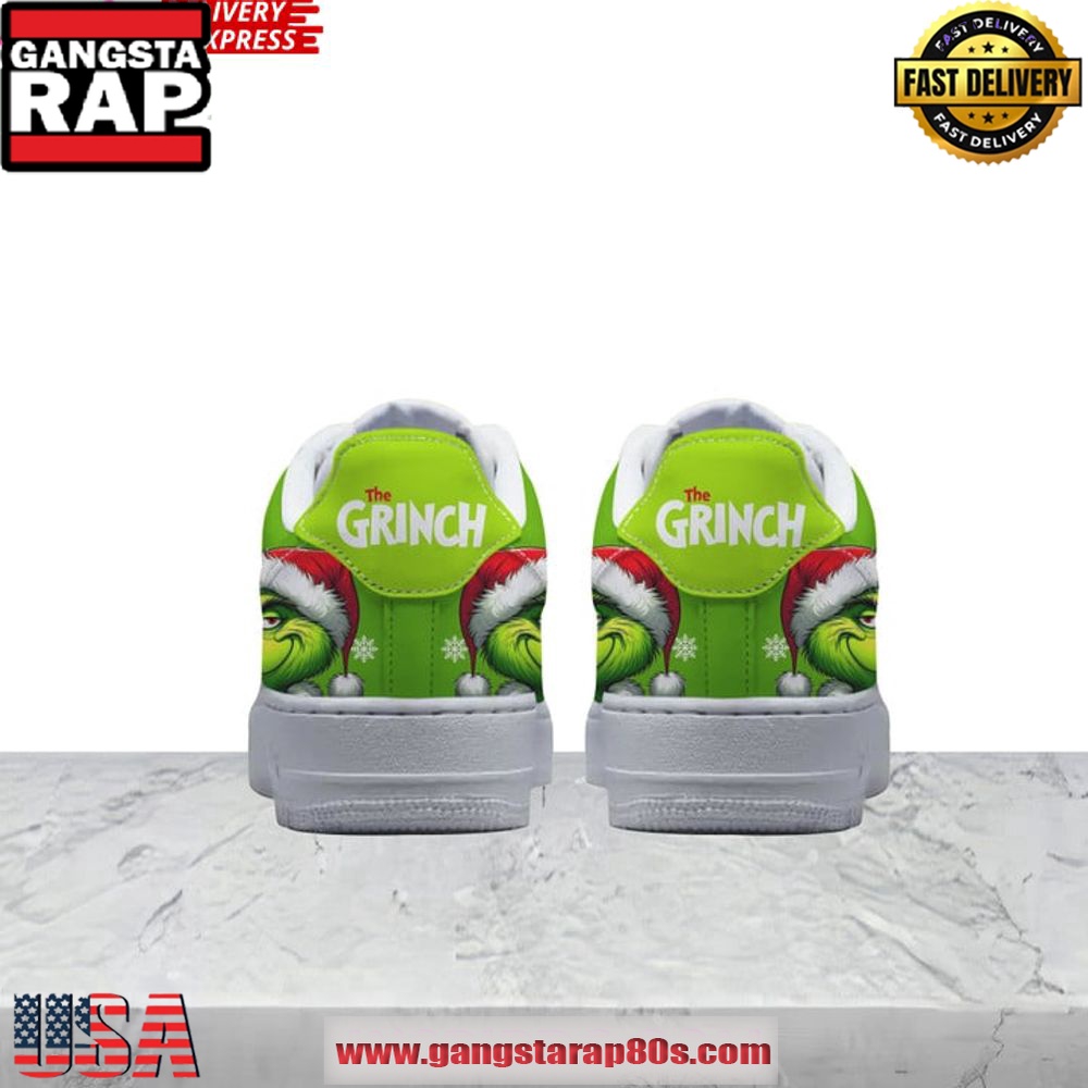 The Grinch Merry Grinchmas Limited Edition Air Force 1 Running Sneakers Shoes The Grinch Merry Grinchmas Limited Edition Air Force 1 Running Sneakers Shoes