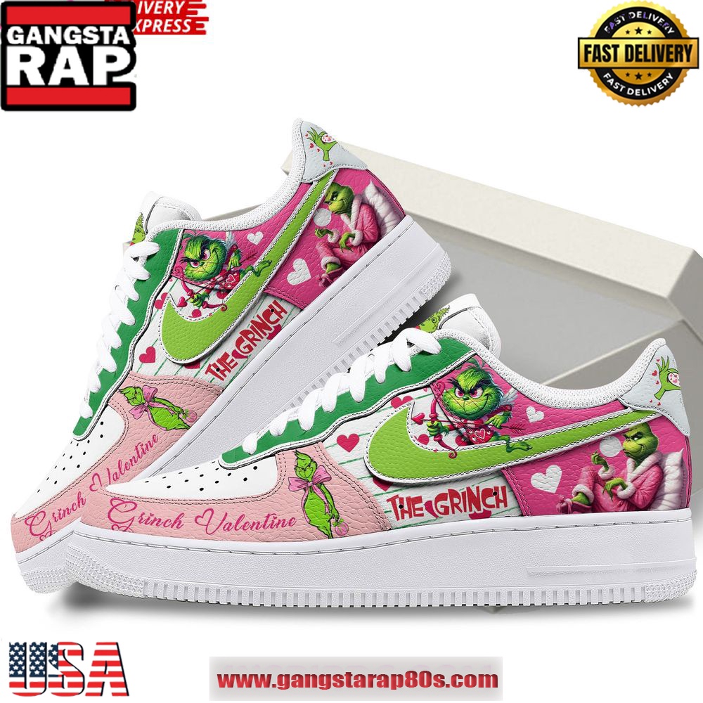 The Grinch Valentine Limited Edition Air Force 1 Shoes Running Sneakers