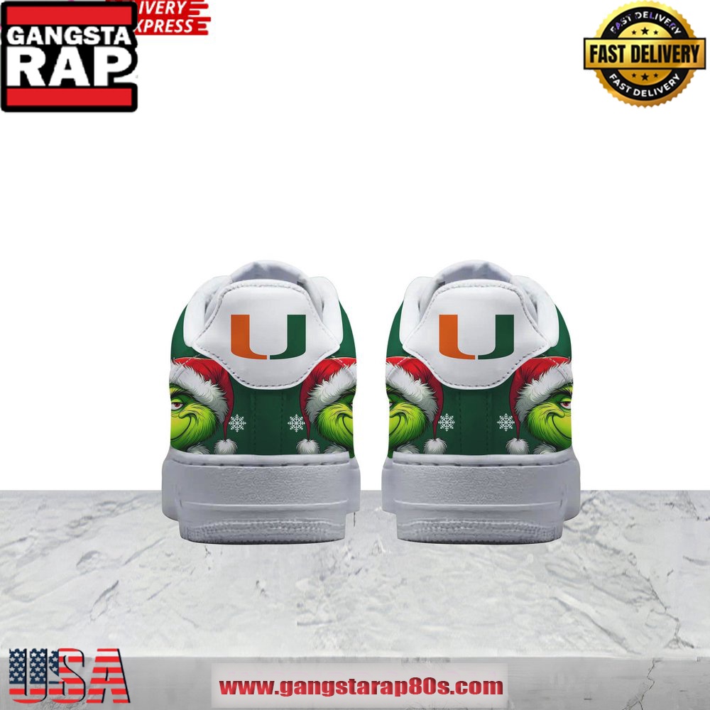 The Grinch x Miami Hurricanes Limited Air Force 1 Running Sneakers The Grinch x Miami Hurricanes Limited Air Force 1 Running Sneakers