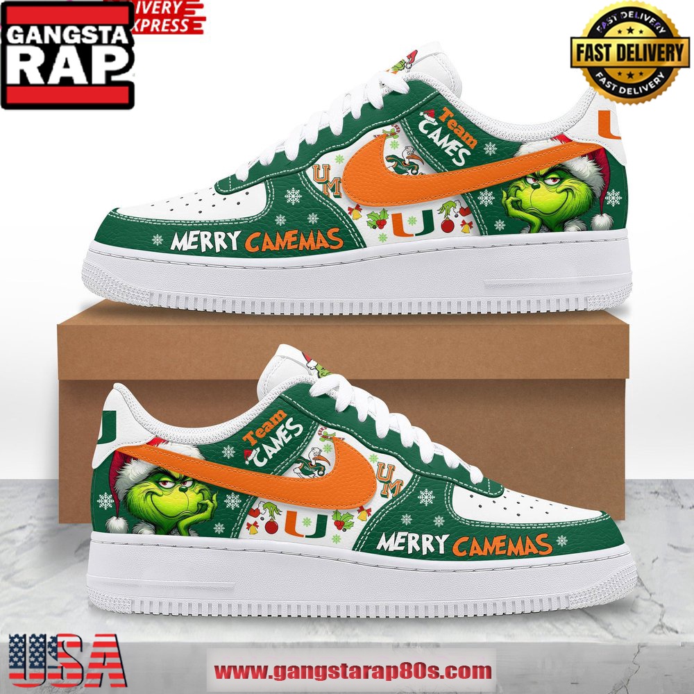The Grinch x Miami Hurricanes Limited Air Force 1 Running Sneakers
