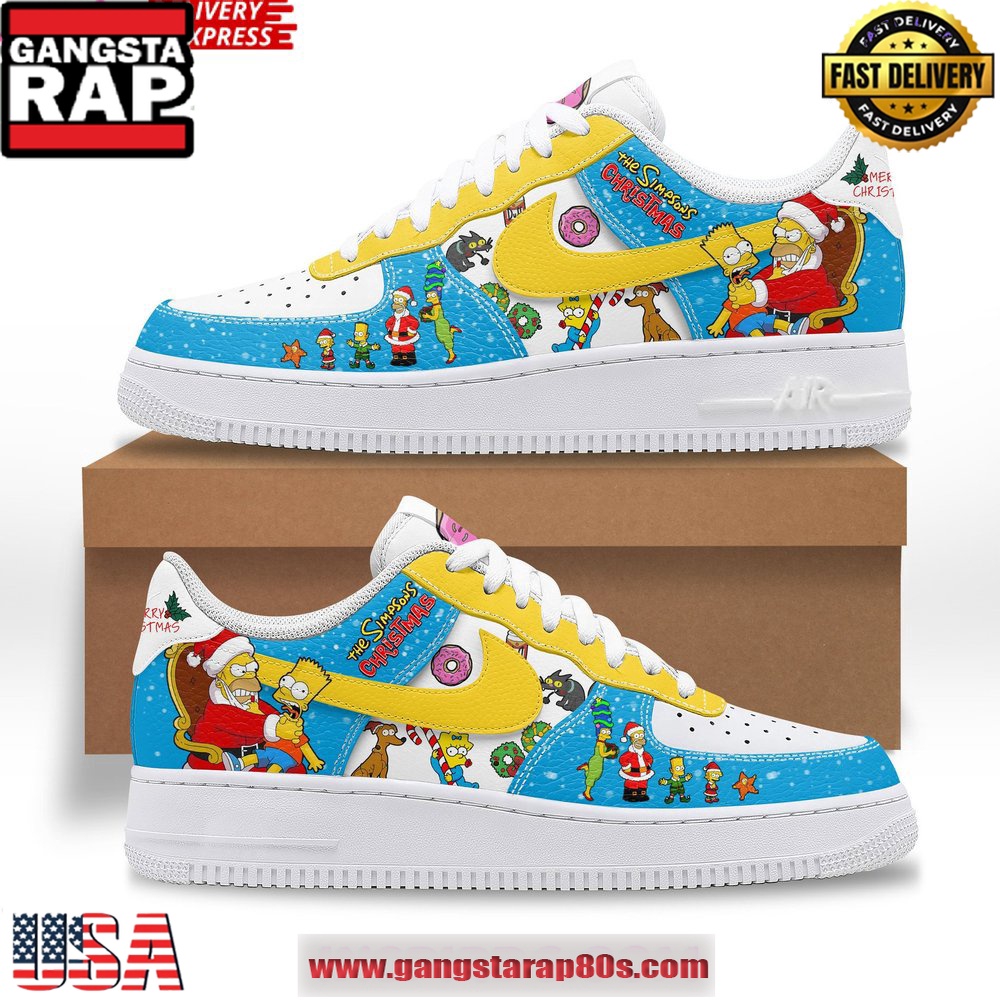 The Simpsons Christmas Limited Edition Air Force 1 Running Sneakers Shoes The Simpsons Christmas Limited Edition Air Force 1 Running Sneakers Shoes