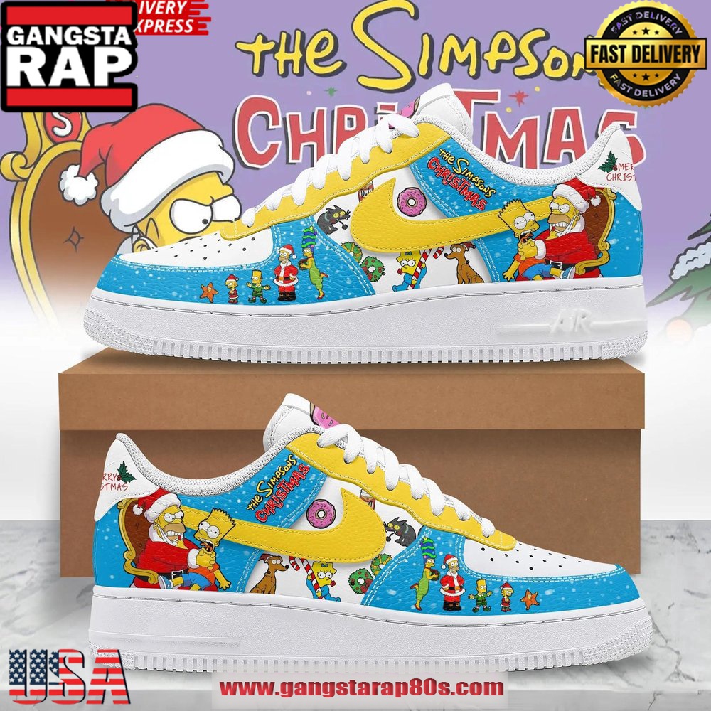 The Simpsons Christmas Limited Edition Air Force 1 Running Sneakers Shoes The Simpsons Christmas Limited Edition Air Force 1 Running Sneakers Shoes