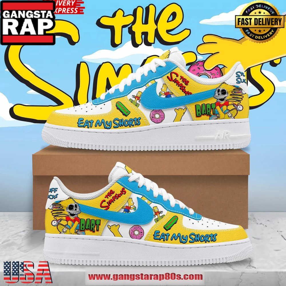 The Simpsons Eat My Shorts Limited Edition Air Force 1 Running Sneakers Shoes The Simpsons Eat My Shorts Limited Edition Air Force 1 Running Sneakers Shoes