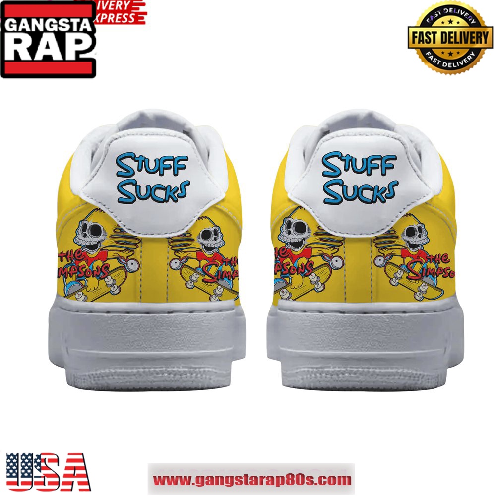 The Simpsons Eat My Shorts Limited Edition Air Force 1 Running Sneakers Shoes The Simpsons Eat My Shorts Limited Edition Air Force 1 Running Sneakers Shoes
