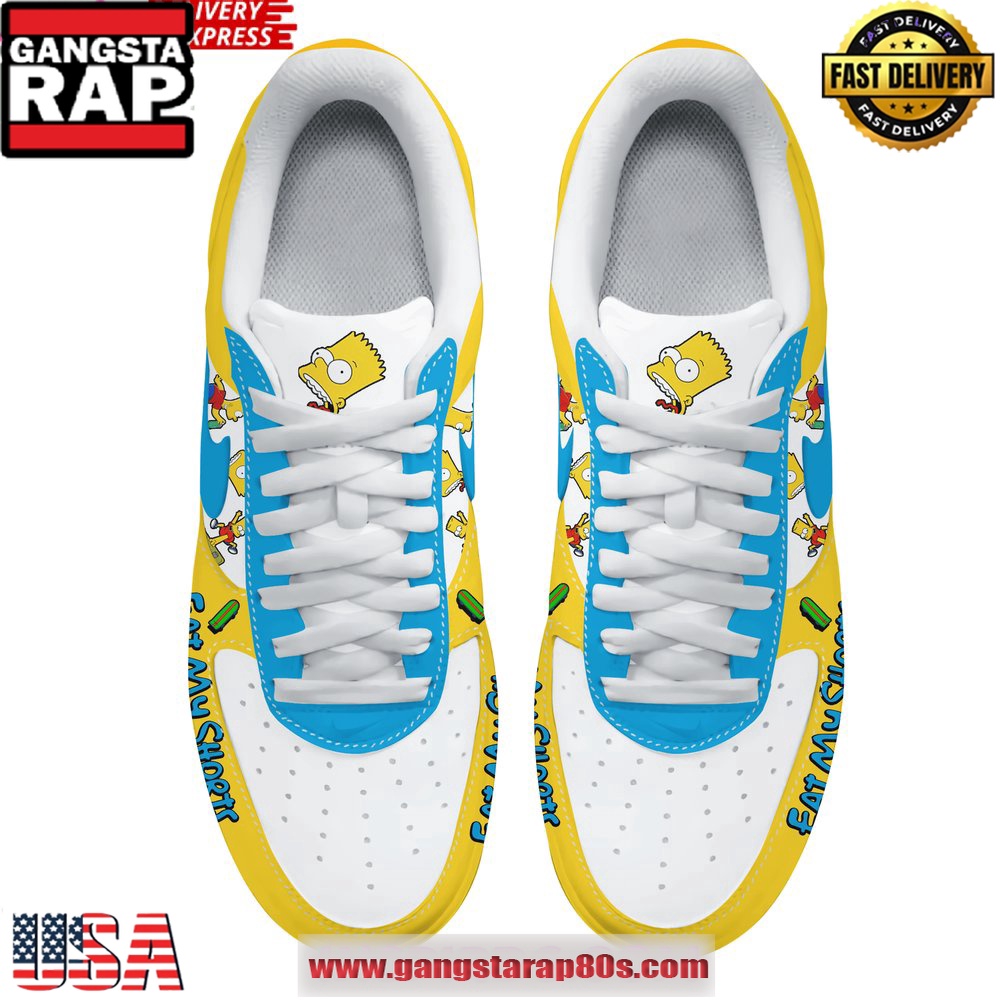 The Simpsons Eat My Shorts Limited Edition Air Force 1 Running Sneakers Shoes The Simpsons Eat My Shorts Limited Edition Air Force 1 Running Sneakers Shoes