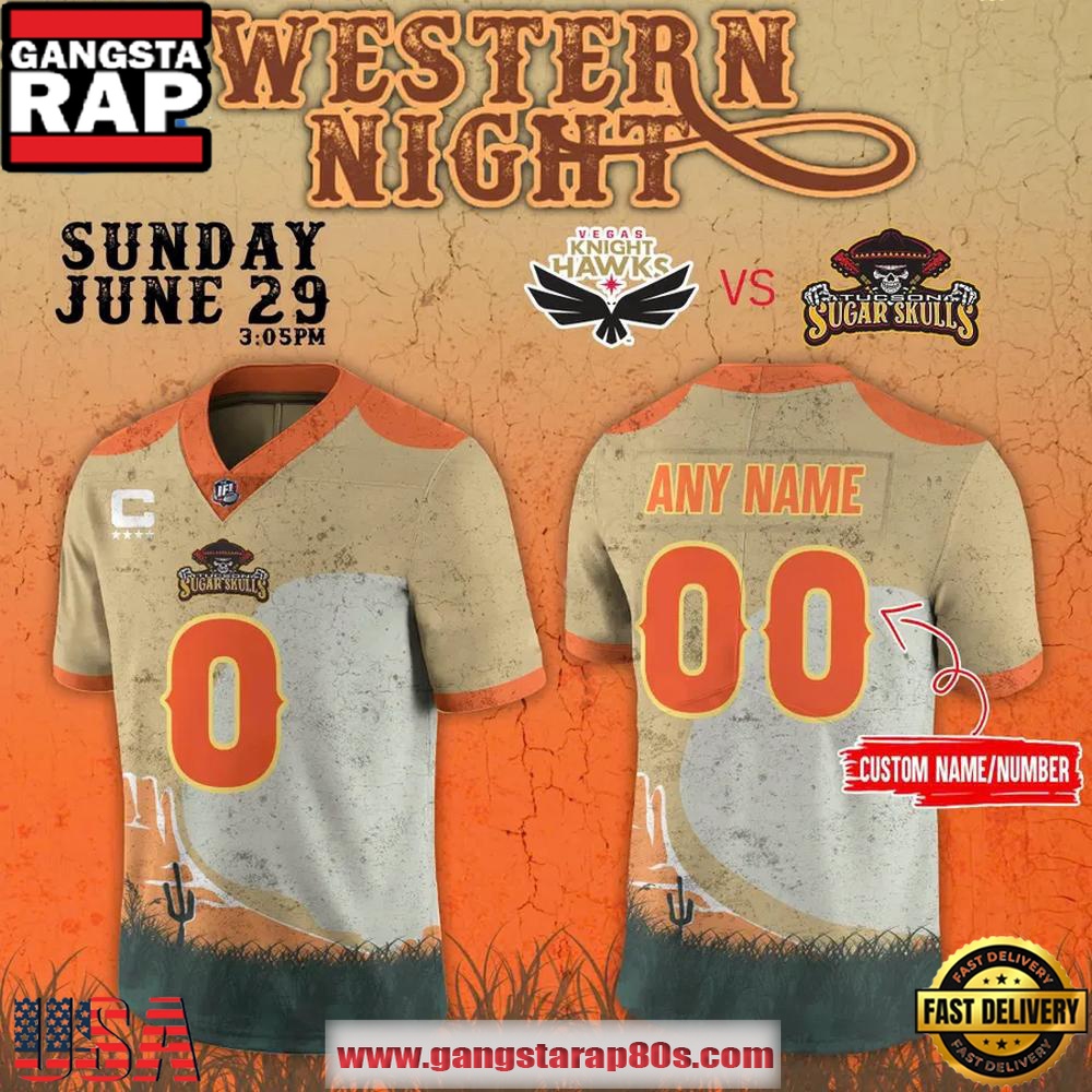 Tucson Sugar Skulls 2025 Western Night Limited Edition Custom Football Jersey Tucson Sugar Skulls 2025 Western Night Limited Edition Custom Football Jersey
