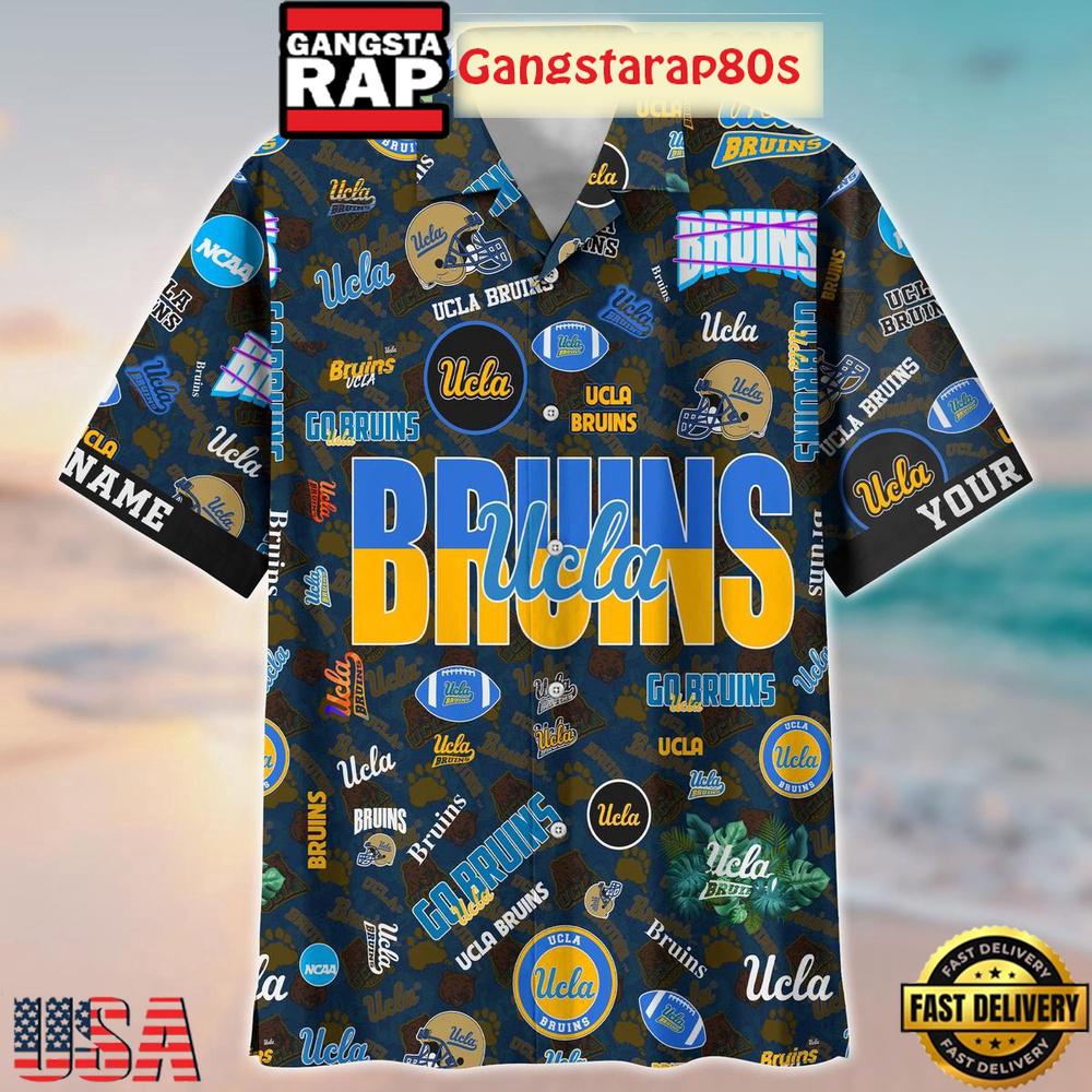 UCLA Bruins Solgan Go Bruins True Fan Spirit Custom Name Aloha Hawaiian Shirt UCLA Bruins Solgan Go Bruins True Fan Spirit Custom Name Aloha Hawaiian Shirt