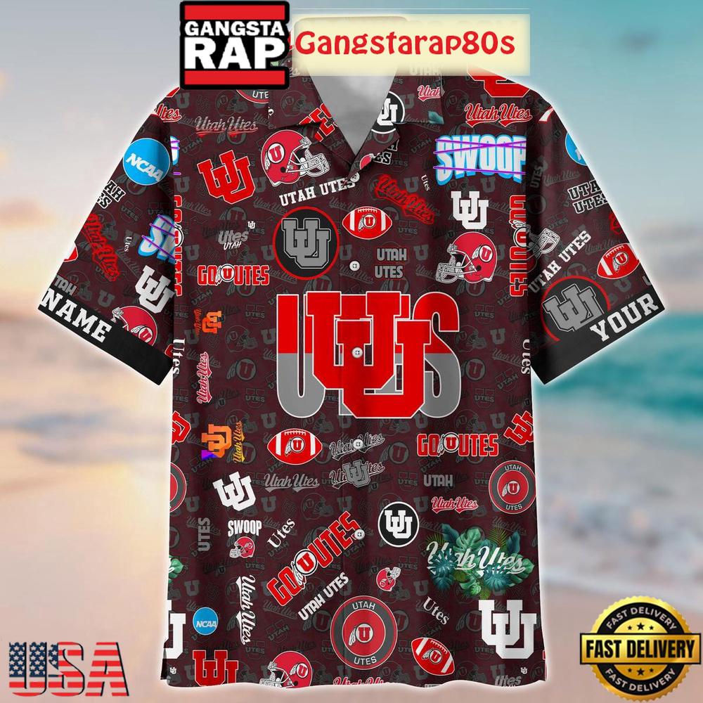 Utah Utes Solgan Go Utes True Fan Spirit Custom Name Aloha Hawaiian Shirt Utah Utes Solgan Go Utes True Fan Spirit Custom Name Aloha Hawaiian Shirt
