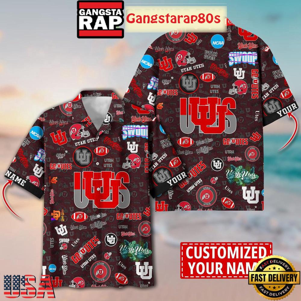 Utah Utes Solgan Go Utes True Fan Spirit Custom Name Aloha Hawaiian Shirt Utah Utes Solgan Go Utes True Fan Spirit Custom Name Aloha Hawaiian Shirt