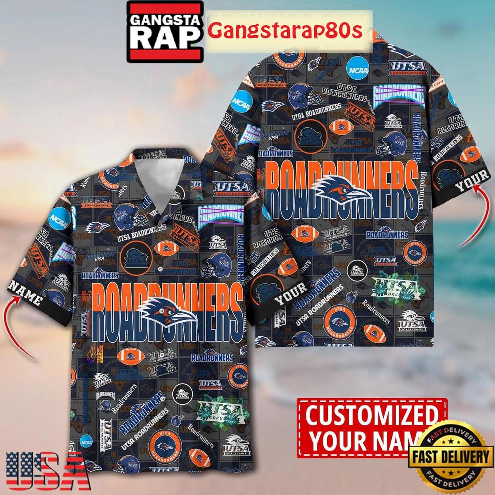 UTSA Roadrunners Solgan True Fan Spirit Custom Name Aloha Hawaiian Shirt UTSA Roadrunners Solgan True Fan Spirit Custom Name Aloha Hawaiian Shirt
