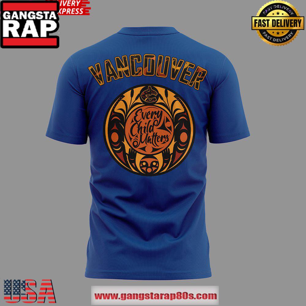 Vancouver Canucks Honouring Truth and Reconciliation Blue 3D T Shirt