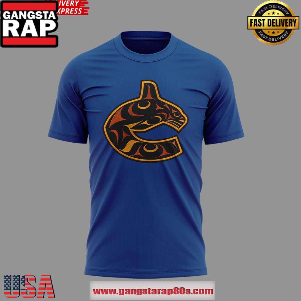 Vancouver Canucks Honouring Truth and Reconciliation Blue 3D T Shirt
