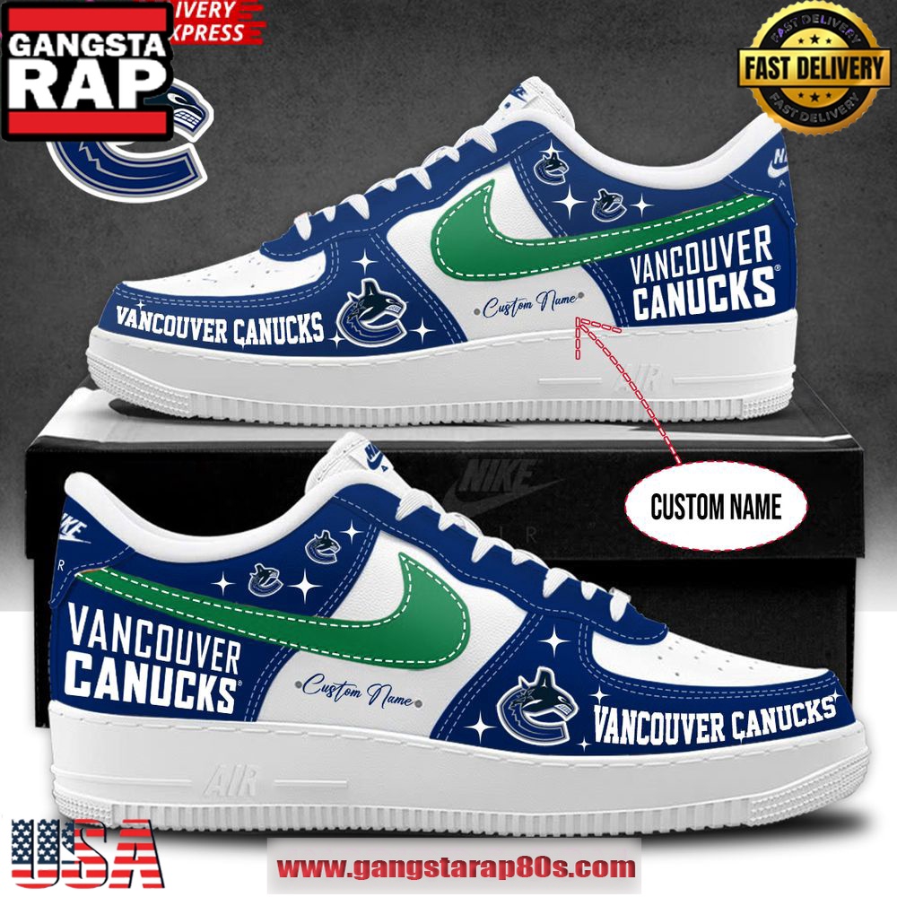 Vancouver Canucks Special Edition Custom Air Force 1 Running Sneakers Shoes