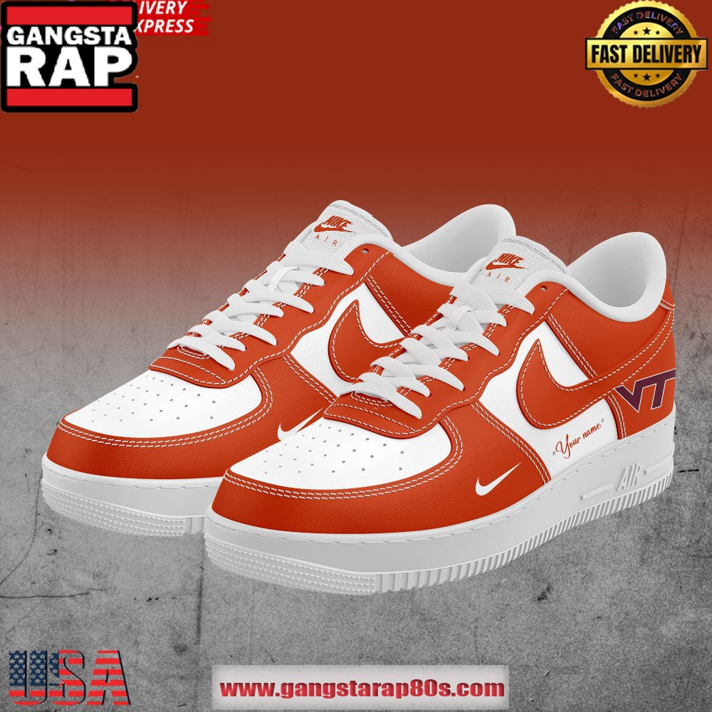 Virginia Tech Hokies Orange Special Edition Custom Air Force 1 Sneakers Shoes