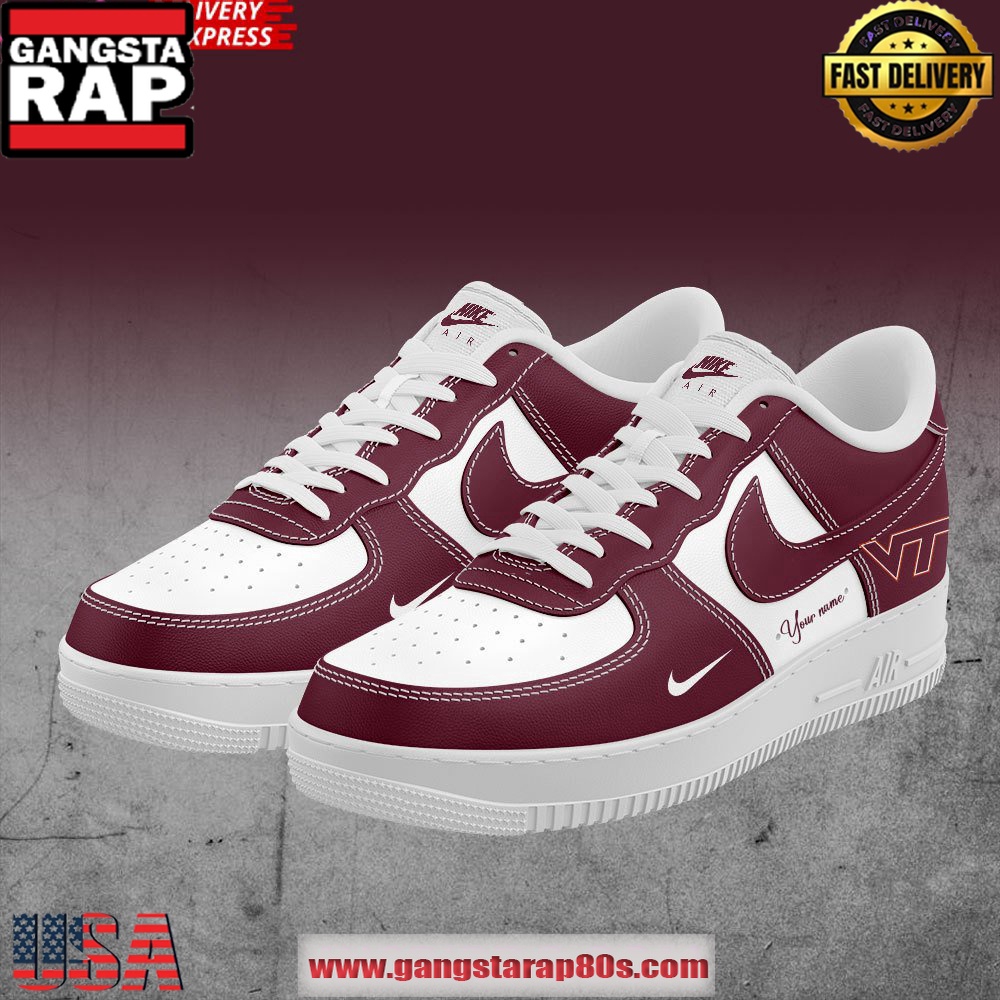 Virginia Tech Hokies Red Special Edition Custom Air Force 1 Sneakers Shoes