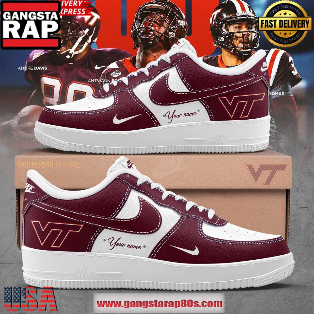 Virginia Tech Hokies Red Special Edition Custom Air Force 1 Sneakers Shoes