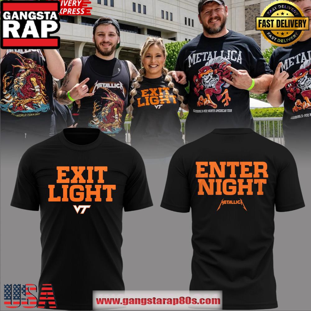 Virginia Tech x Metallica M72 Tour 2025 Exit Light Enter Night Unisex Hoodie