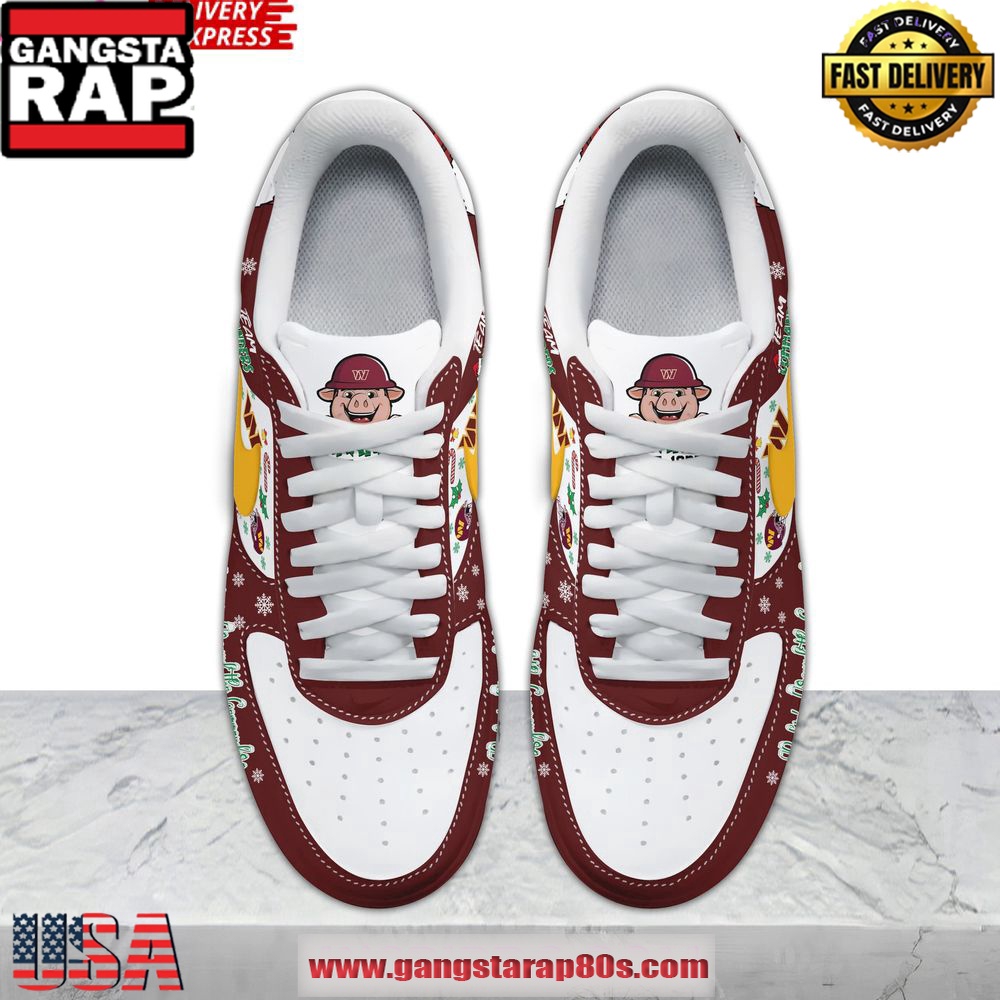 Washington Commanders Christmas New Version Air Force 1 Running Sneakers Shoes Washington Commanders Christmas New Version Air Force 1 Running Sneakers Shoes