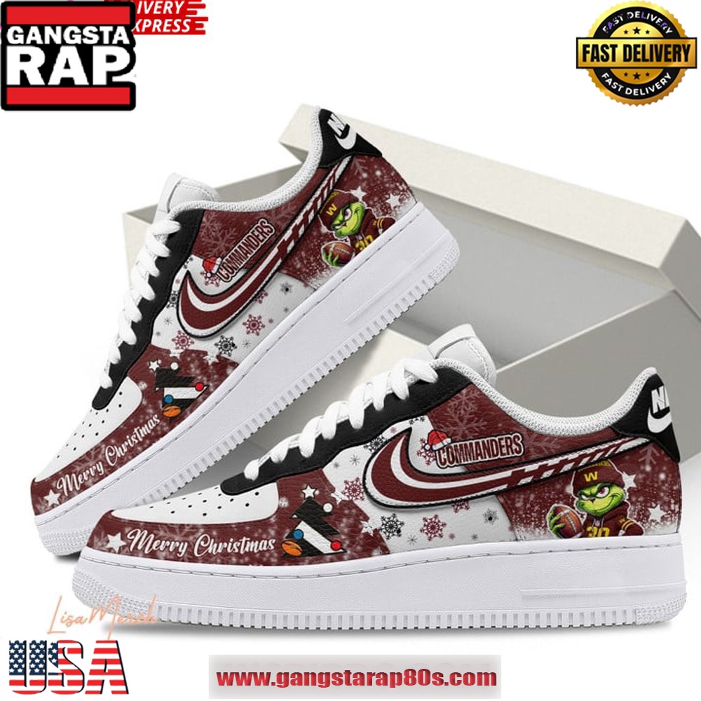 Washington Commanders Merry Christmas Limited Edition Air Force 1 Running Sneakers