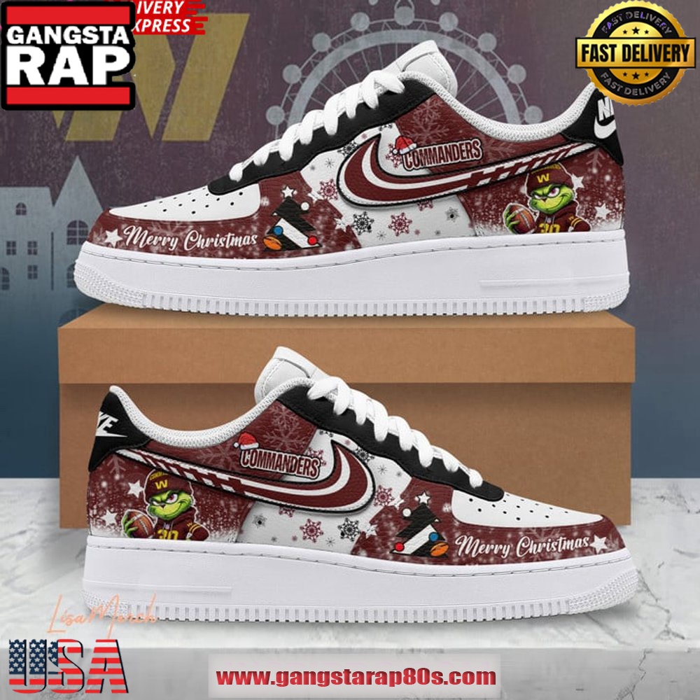Washington Commanders Merry Christmas Limited Edition Air Force 1 Running Sneakers