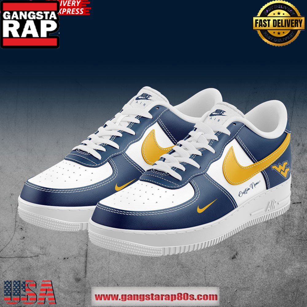 West Virginia Mountaineers Custom Air Force 1 Running Sneakers Shoes West Virginia Mountaineers Custom Air Force 1 Running Sneakers Shoes