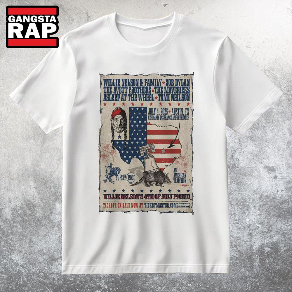 Willie Nelson's 4th Of July Picnic In Austin TX T Shirt