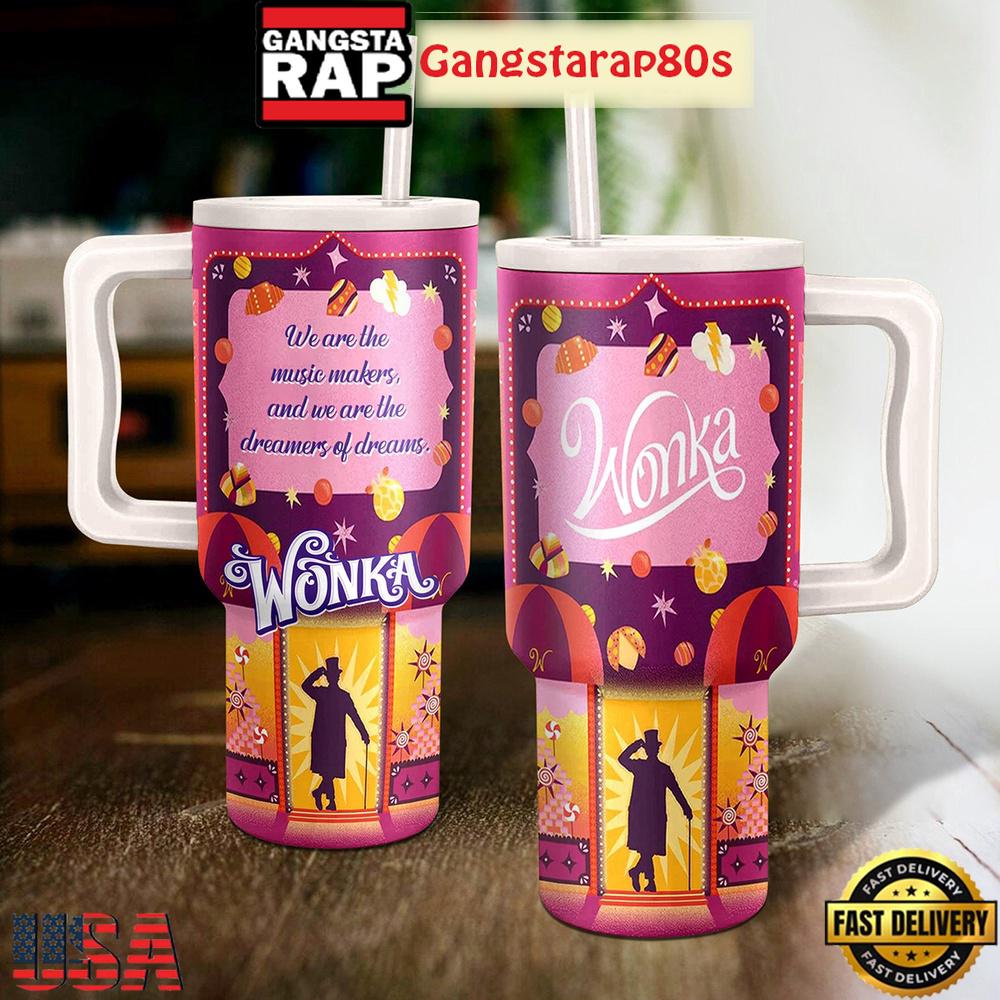 Willy Wonka Chocolate Factory Movie Fan Tumbler Cup 40oz