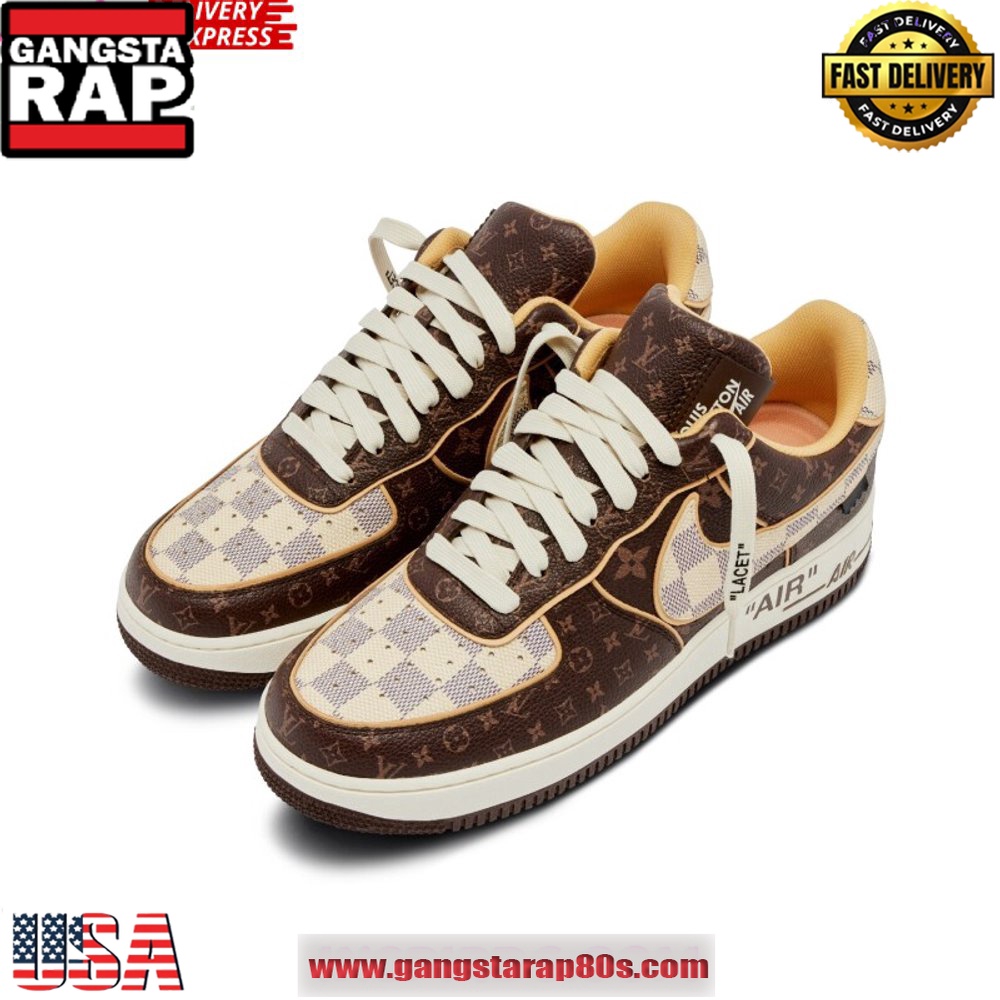 x Louis Vuitton Air Force 1 Sneakers Shoes ‘Brown Monogram’