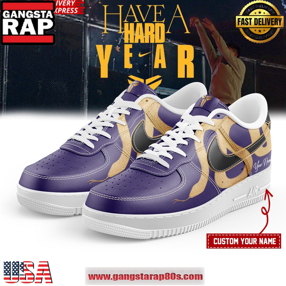 Year of the Mamba New Kobe Air Force 1 Shoes Purple Custom Sneakers Shoes Year of the Mamba New Kobe Air Force 1 Shoes Purple Custom Sneakers Shoes