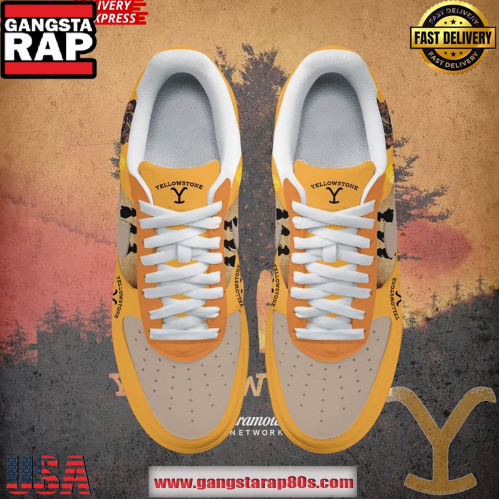 Yellowstone Take 'Em to the Train Station Limited Edition Air Force 1 Shoes Running Sneakers Yellowstone Take 'Em to the Train Station Limited Edition Air Force 1 Shoes Running Sneakers
