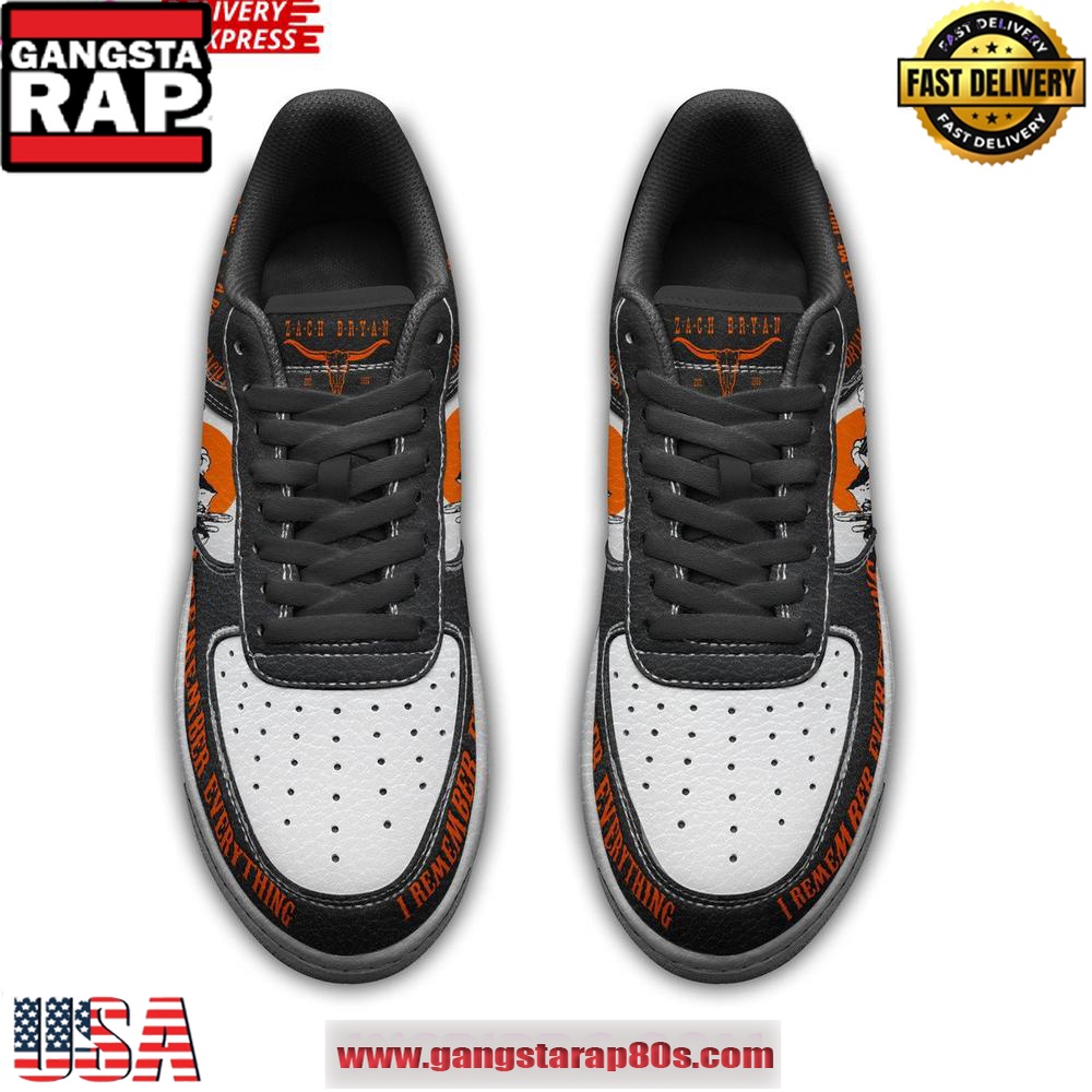 Zach Bryan Remember Everything Limited Edition Air Force 1 Running Sneakers Shoes Zach Bryan Remember Everything Limited Edition Air Force 1 Running Sneakers Shoes