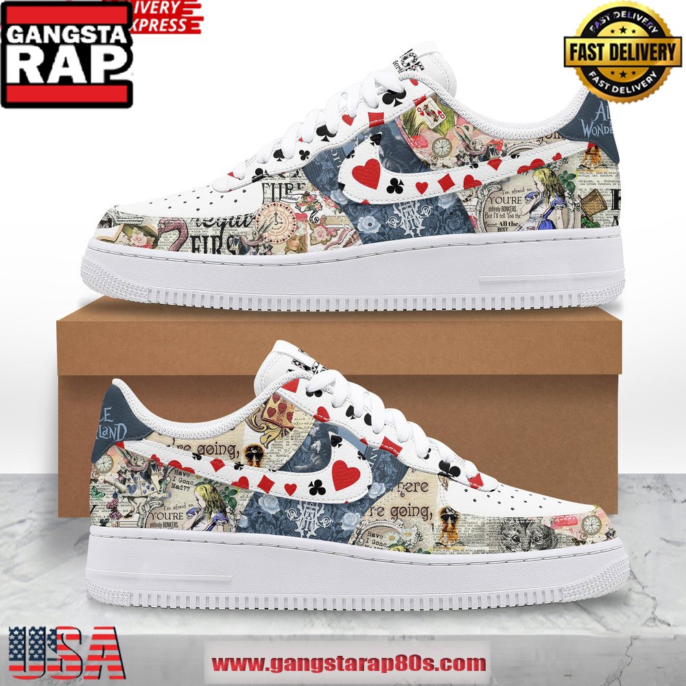 Alice In Wonderland Limited Edition Air Force 1 Sneakers Shoes Alice In Wonderland Limited Edition Air Force 1 Sneakers Shoes