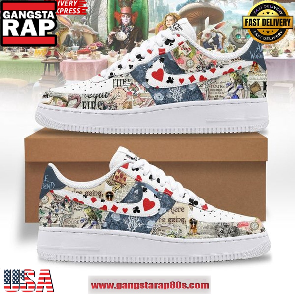 Alice In Wonderland Limited Edition Air Force 1 Sneakers Shoes Alice In Wonderland Limited Edition Air Force 1 Sneakers Shoes