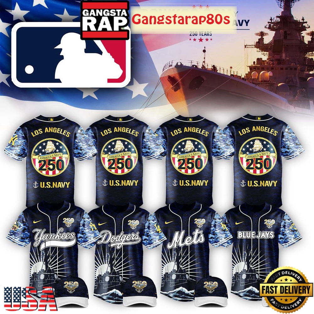 All Team MLB Celebration Happy Birthday US Navy 250 Years 2025 Special Baseball Jersey