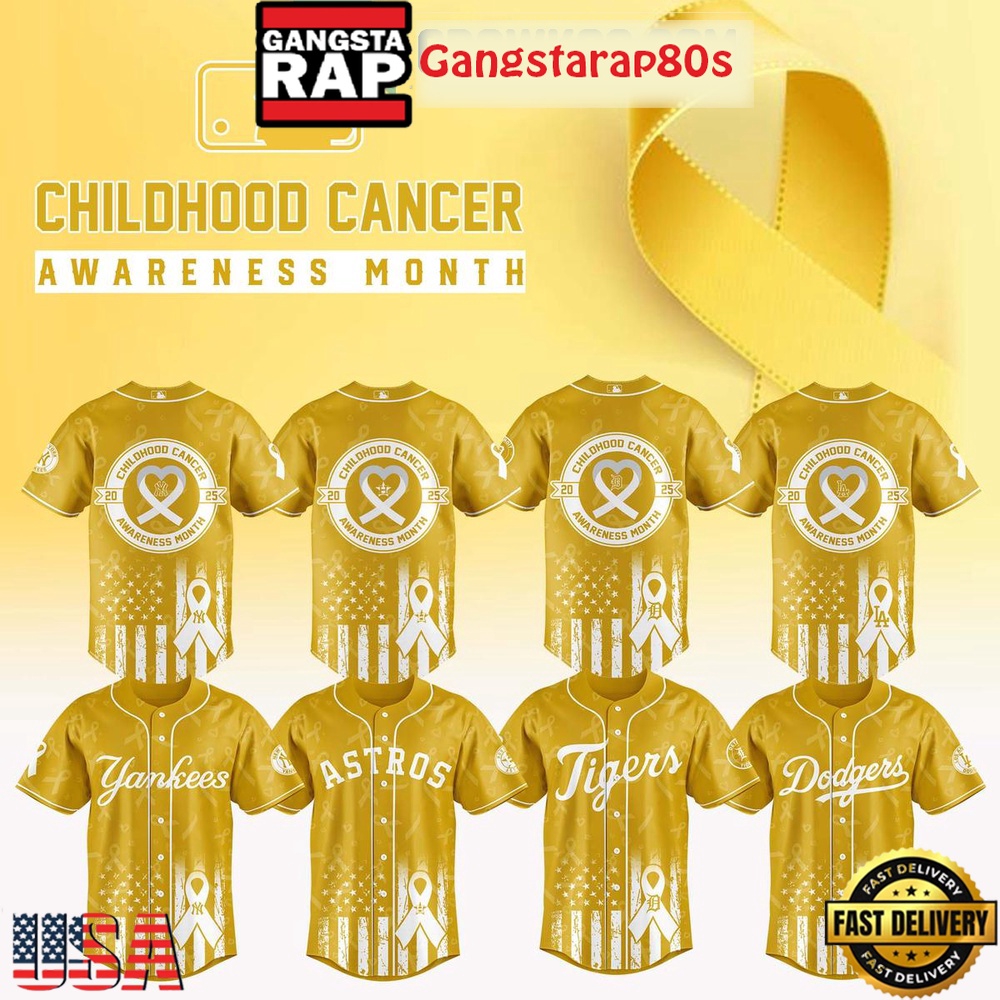 All Team MLB x Childhood Cancer Awareness Month Special Baseball Jersey