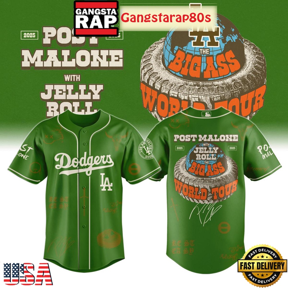 All Team MLB x Post Malone With Jelly Roll World Tour 2025 Special Baseball Jersey