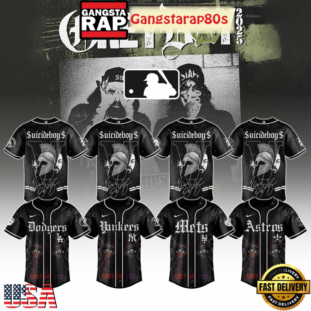 All Team MLB x Suicideboys G59 Greyday Tour 2025 Baseball Jersey