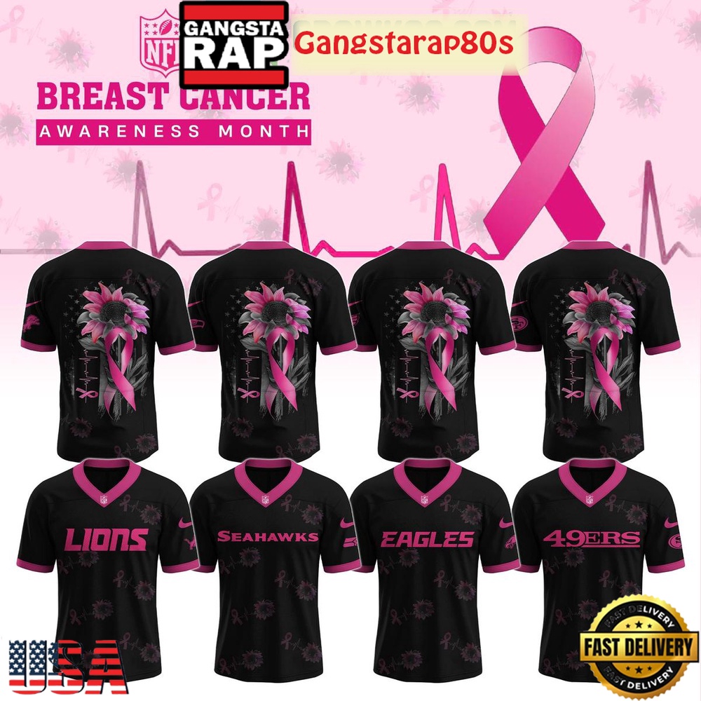 All Team NFL x Breast Cancer Awareness Month Black Football Jersey All Team NFL x Breast Cancer Awareness Month Black Football Jersey