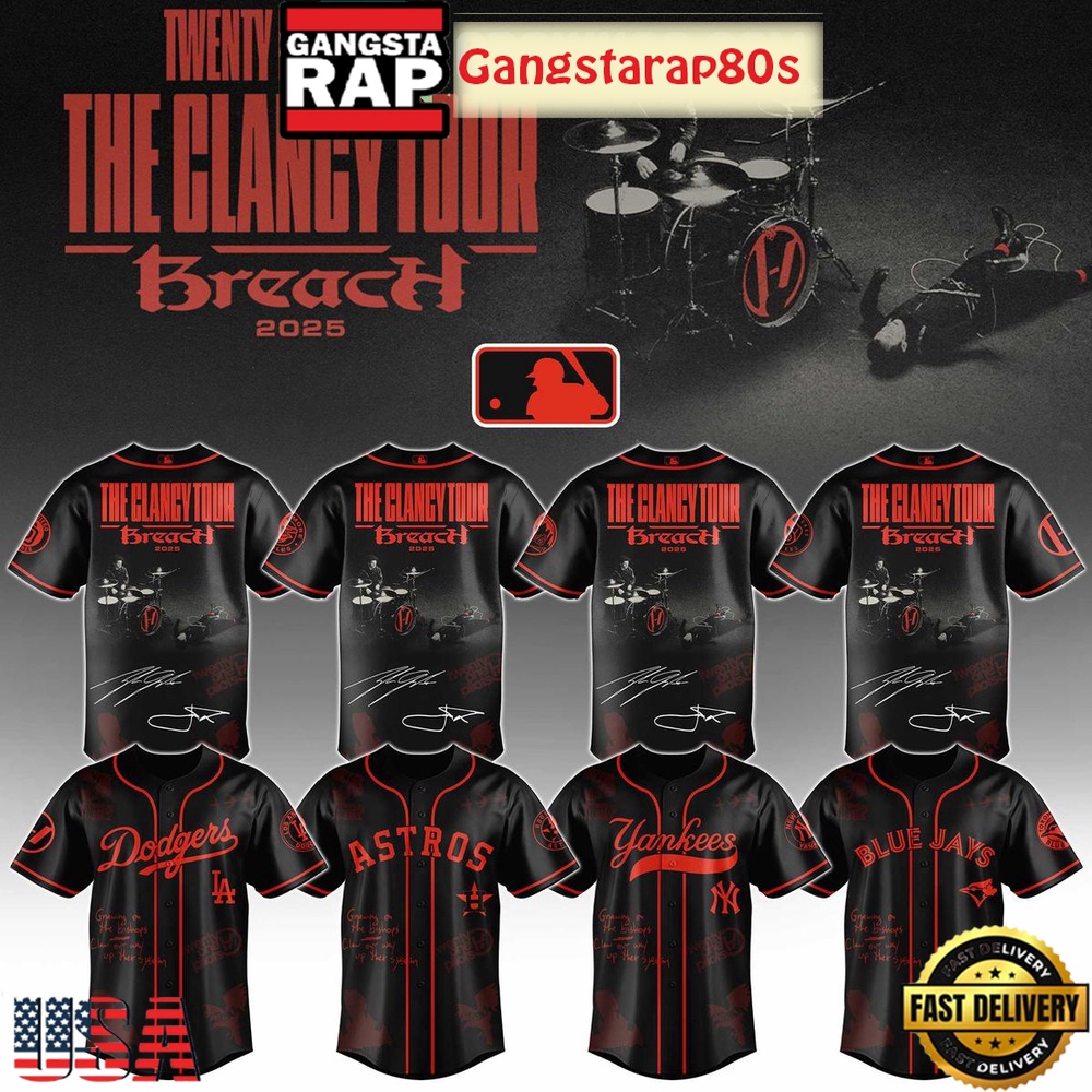 All Teams MLB x Twenty One Pilots The Clancy World Tour 2025 Baseball Jersey