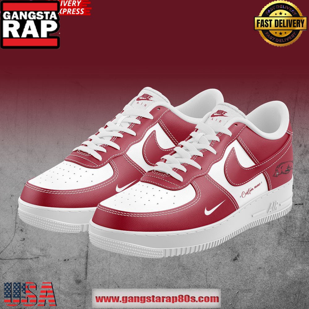 Arkansas Razorbacks Football 2024 Air Force 1 Sneakers Shoes