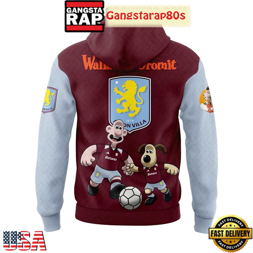 Aston Villa x Wallace And Gromit Unisex Hoodie Aston Villa x Wallace And Gromit Unisex Hoodie