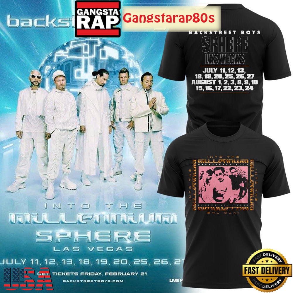 Backstreet Boys Tour Las Vegas Into The Millennium 3D T Shirt