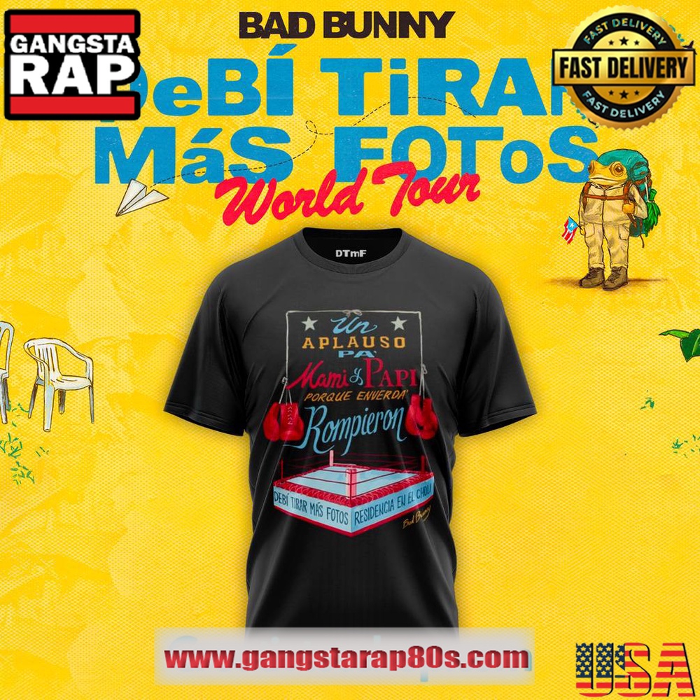 Bad Bunny DeBÍ TiRAR MáS FOToS Black Boxing 3D T Shirt Bad Bunny DeBÍ TiRAR MáS FOToS Black Boxing 3D T Shirt